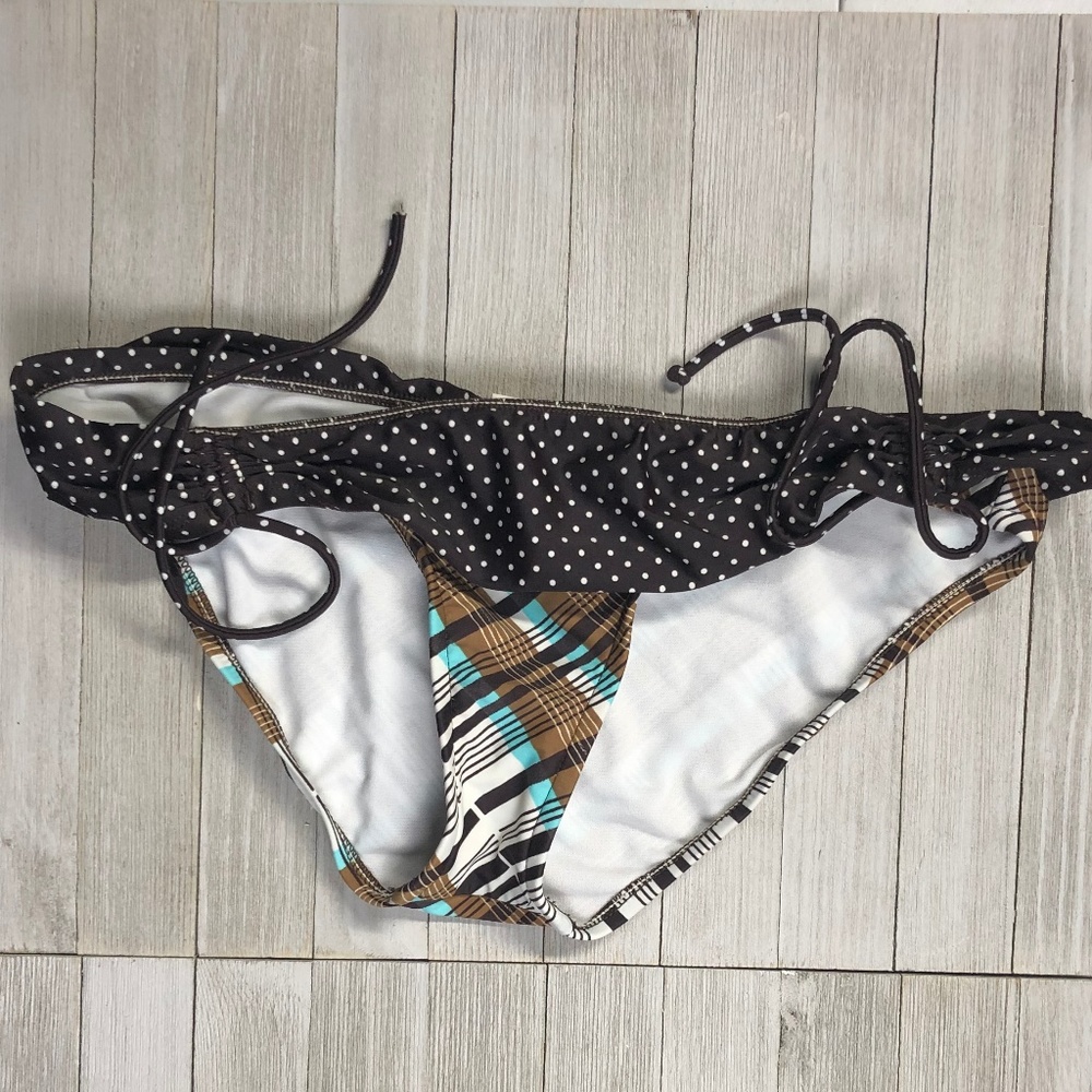 Xhilaration Bikini Bottom Stripped with polka dots